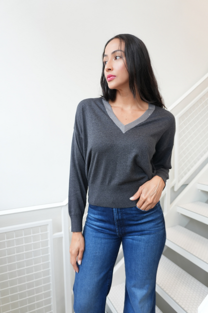 Sparkle V-neck Sweater
