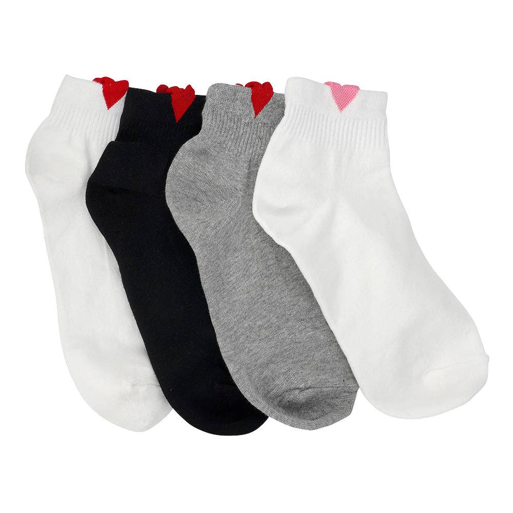 Short Pink Heart Socks