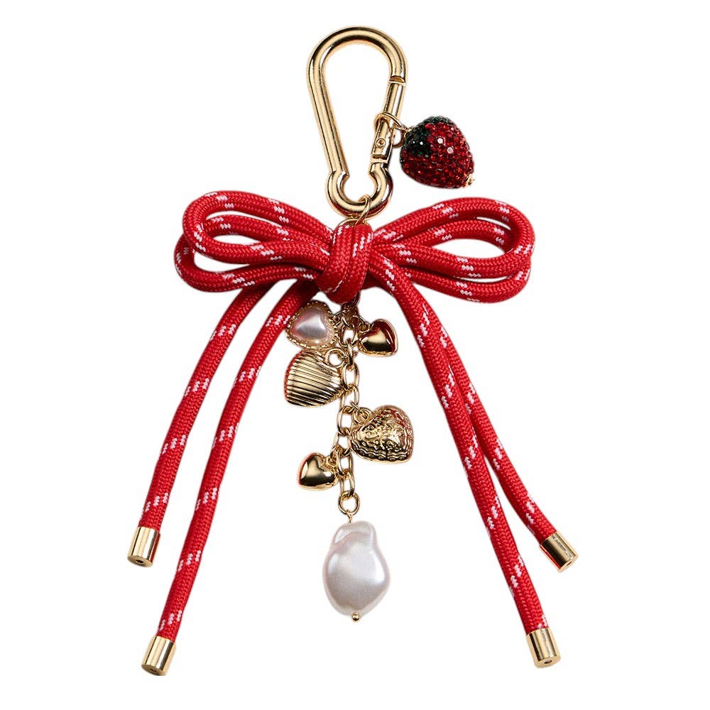 Red and Gold Bow Knot Charm