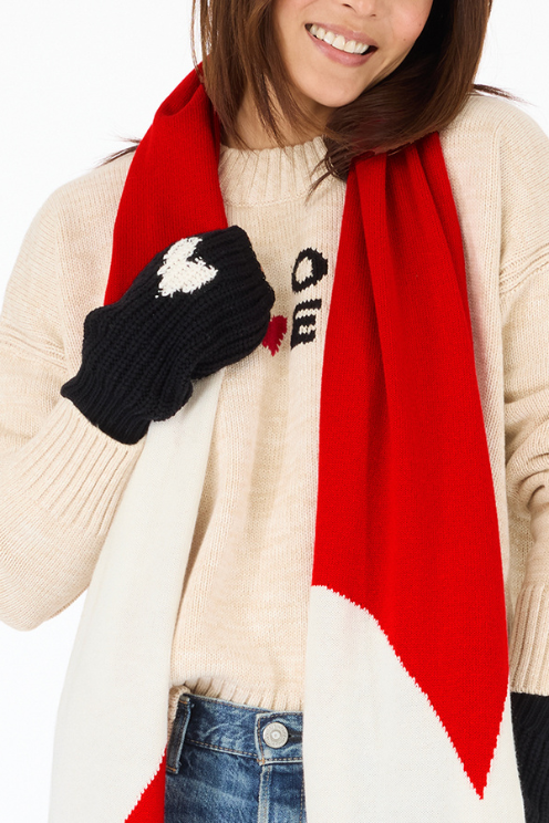 Imperfect Heart Mittens in Black