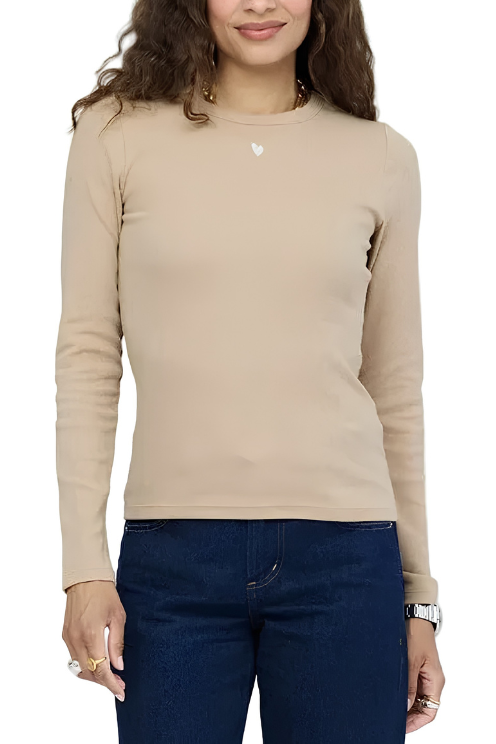 Long Sleeve Rib Tee Heart