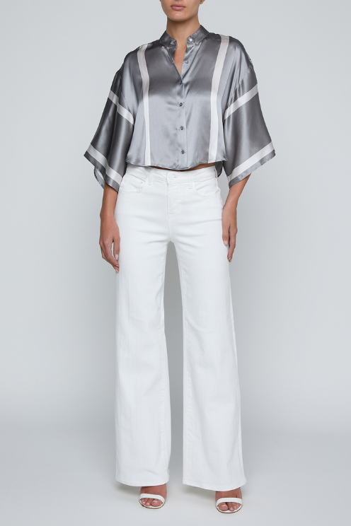 Dru Mandarin Crop Blouse