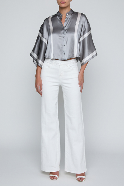 Dru Mandarin Crop Blouse