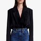 Blazer Style Bodysuit - Coal