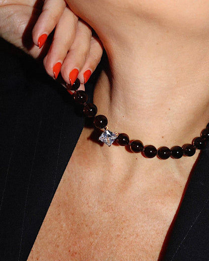 Bourbon smoky quartz necklace