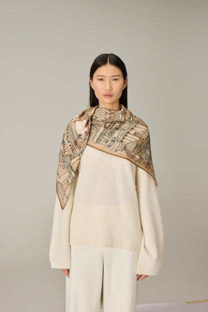 SQUARE / CARRE 100 ROMA BEIGE/BEIGE