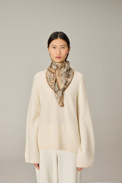 SQUARE / CARRE 100 ROMA BEIGE/BEIGE