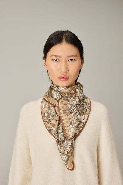 SQUARE / CARRE 100 ROMA BEIGE/BEIGE