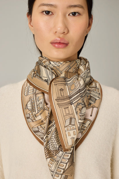 SQUARE / CARRE 100 ROMA BEIGE/BEIGE
