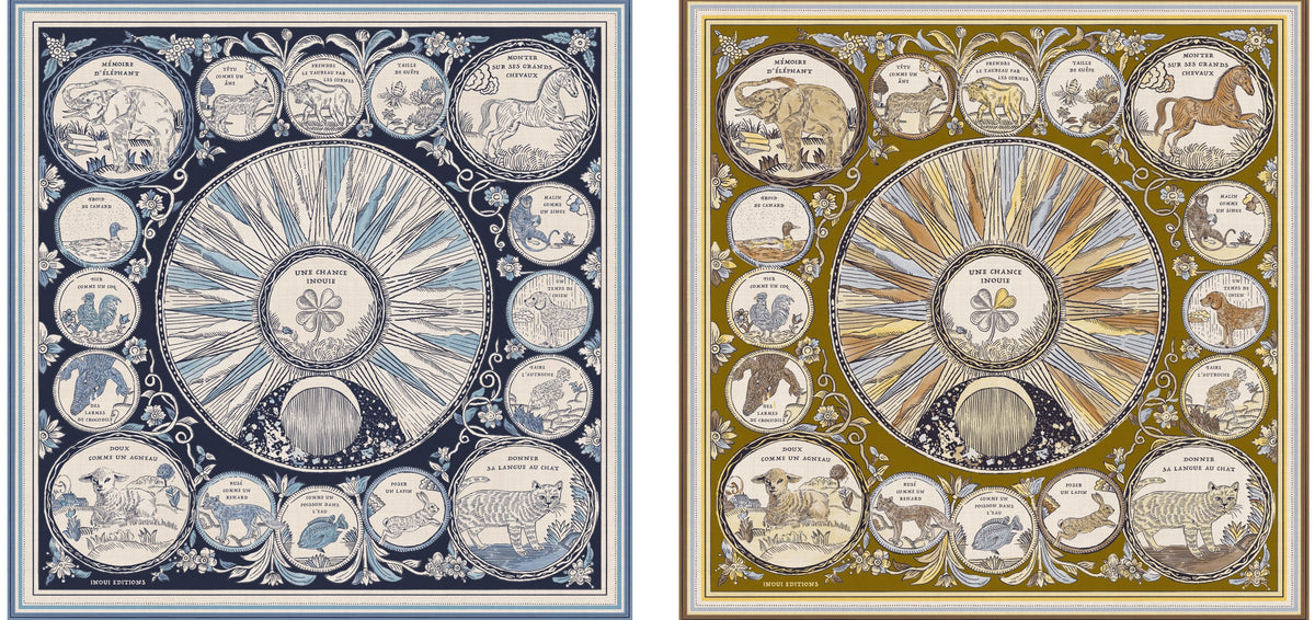 SQUARE / CARRE 65 CHANCE INOUI NAVY GOLDEN BROWN/BLEU MARINE MORDORE