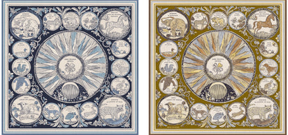 SQUARE / CARRE 65 CHANCE INOUI NAVY GOLDEN BROWN/BLEU MARINE MORDORE