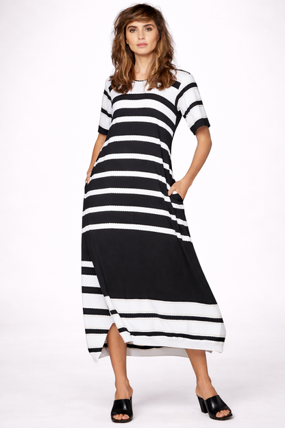 Striped Midi A-Line Dress