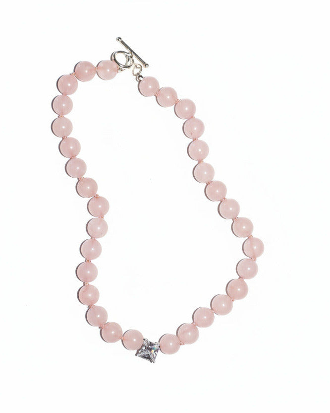 Bourbon rose quartz necklace