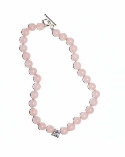 Bourbon rose quartz necklace