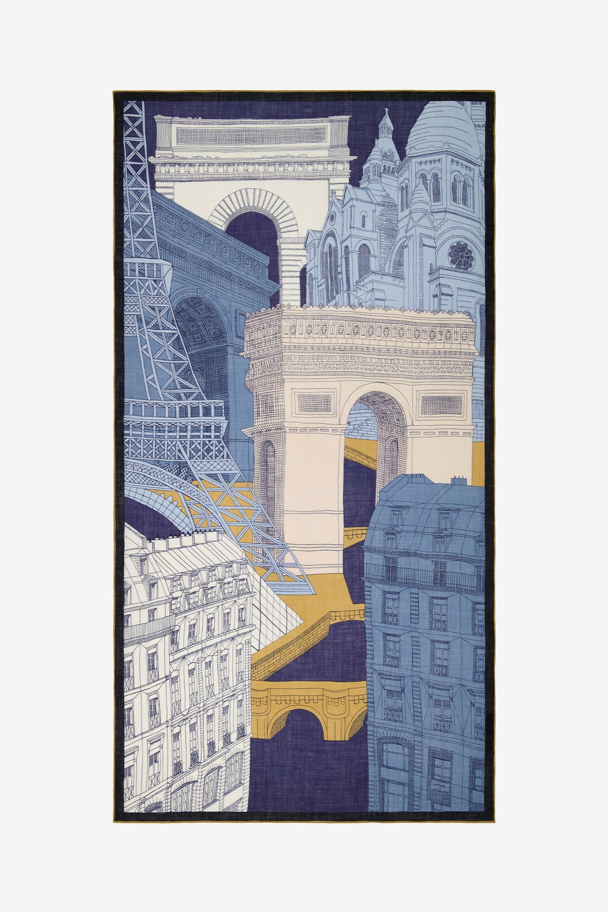 SCARF / ETOLE 100 WOOL PARIS NAVY/BLEU MARINE