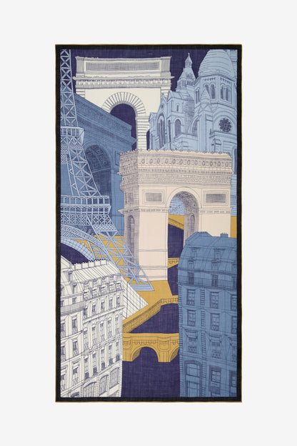 SCARF / ETOLE 100 WOOL PARIS NAVY/BLEU MARINE