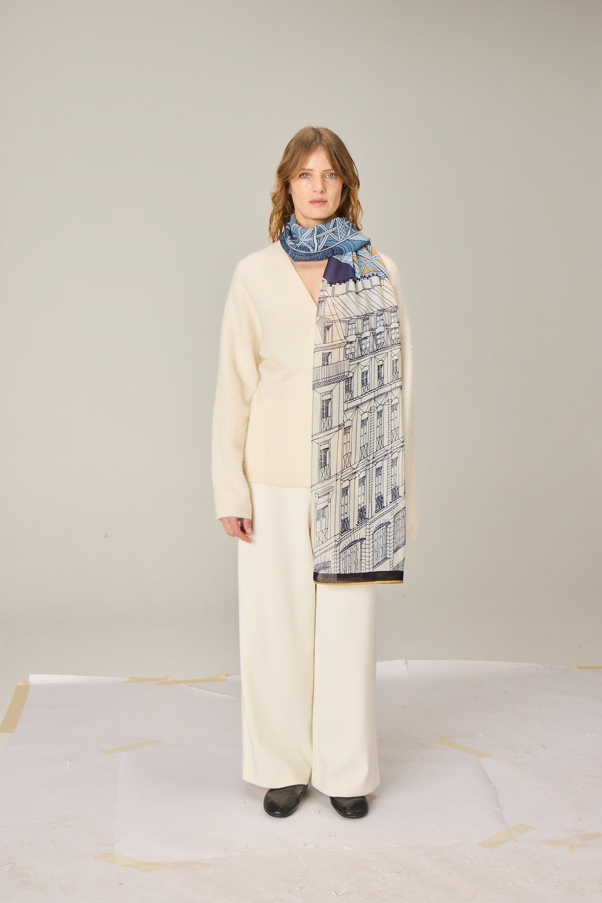 SCARF / ETOLE 100 WOOL PARIS NAVY/BLEU MARINE
