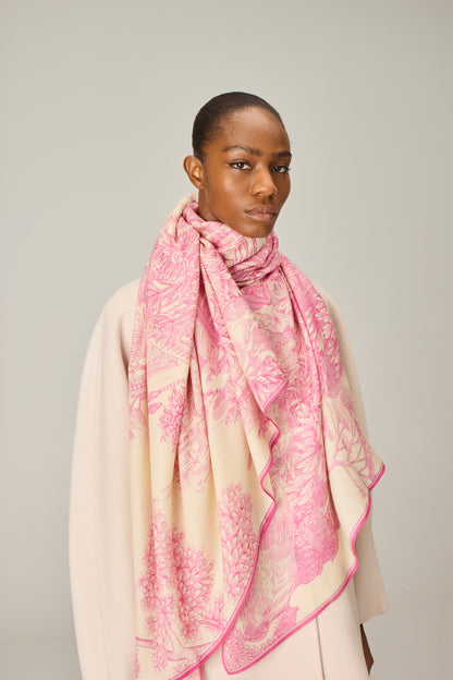SCARF / ETOLE 100 WOOL SILK PIRANESI PINK/ROSE