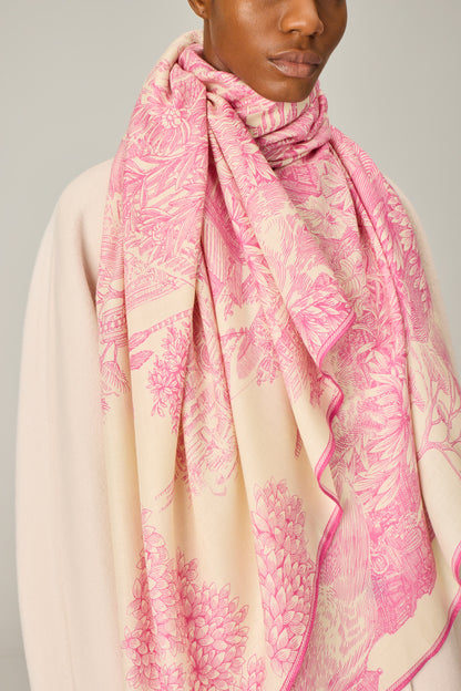 SCARF / ETOLE 100 WOOL SILK PIRANESI PINK/ROSE