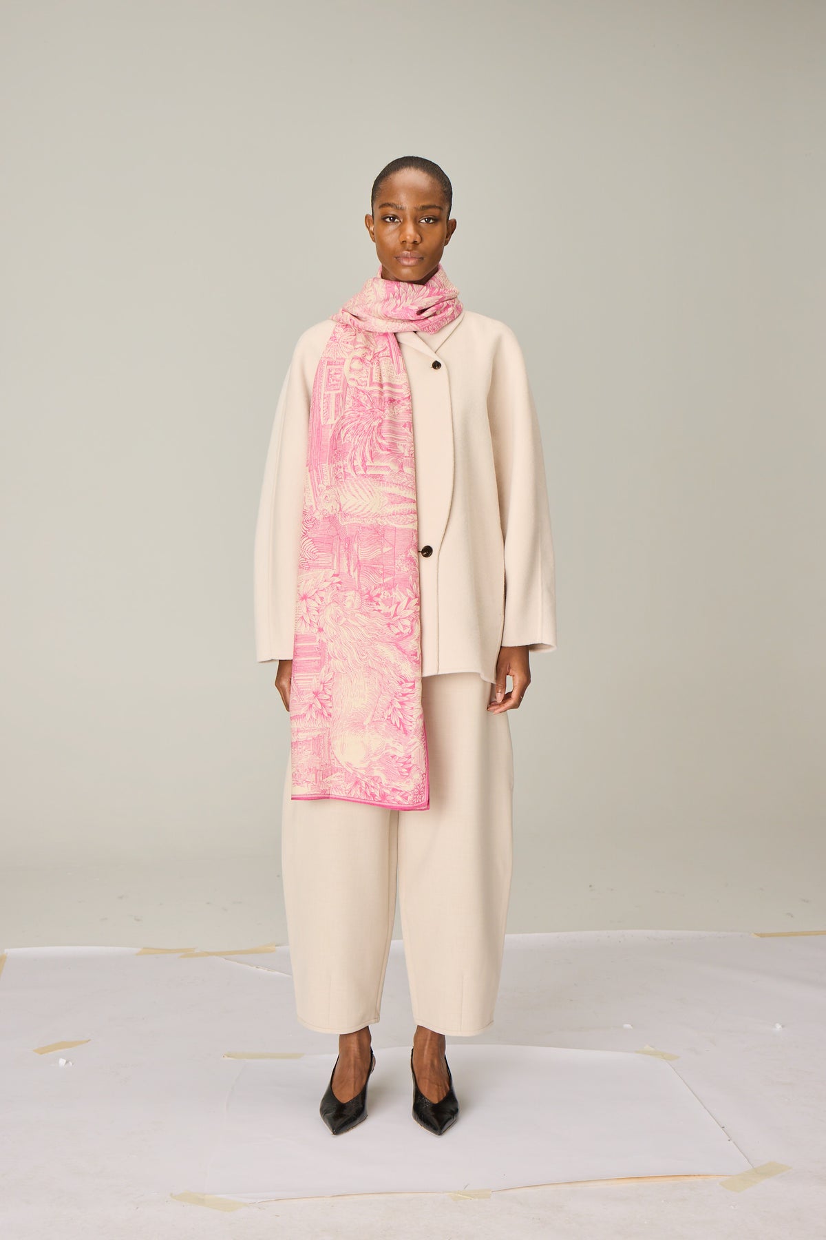 SCARF / ETOLE 100 WOOL SILK PIRANESI PINK/ROSE