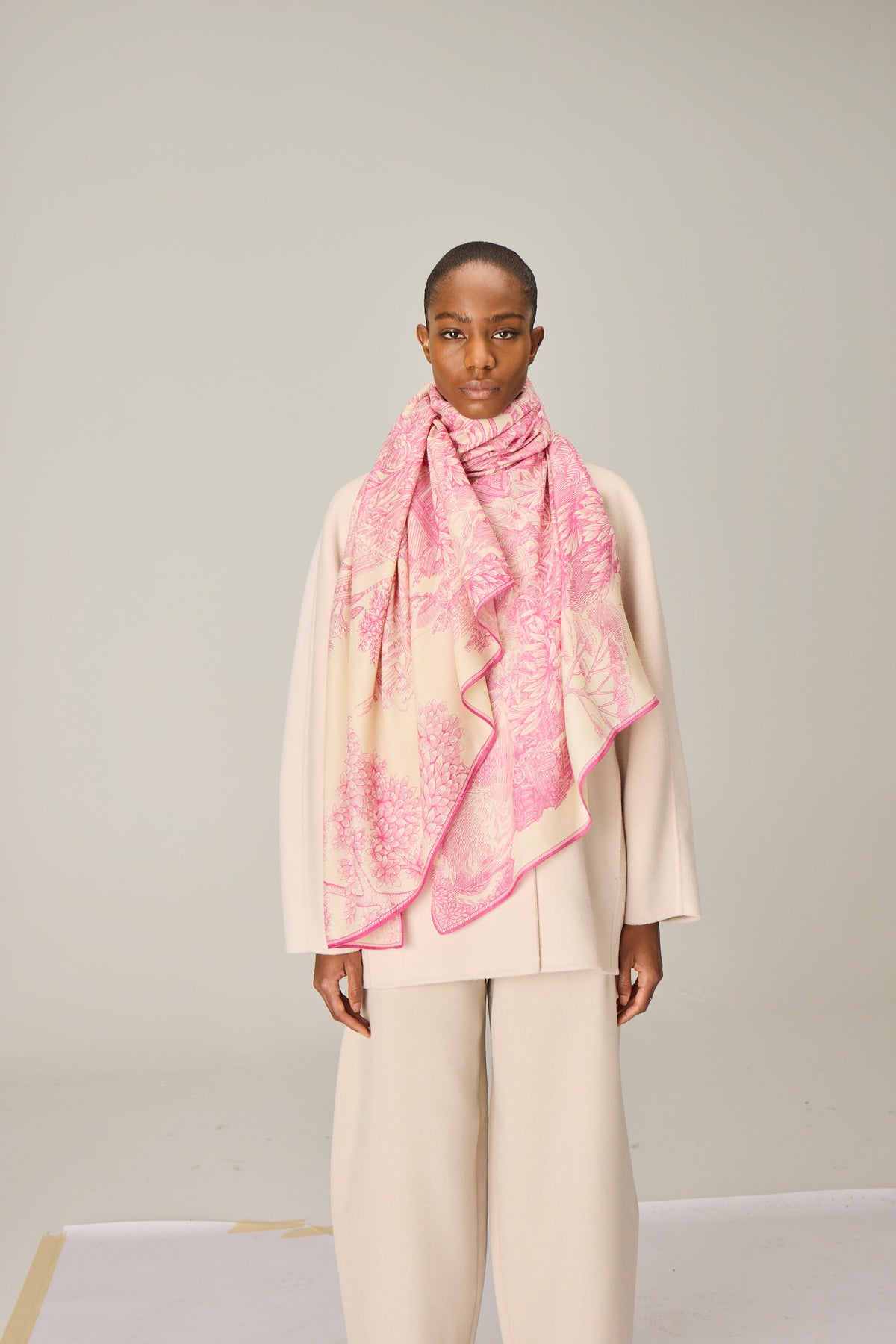 SCARF / ETOLE 100 WOOL SILK PIRANESI PINK/ROSE