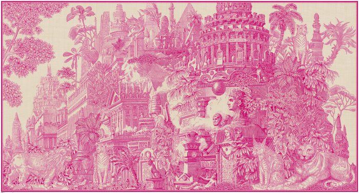 SCARF / ETOLE 100 WOOL SILK PIRANESI PINK/ROSE