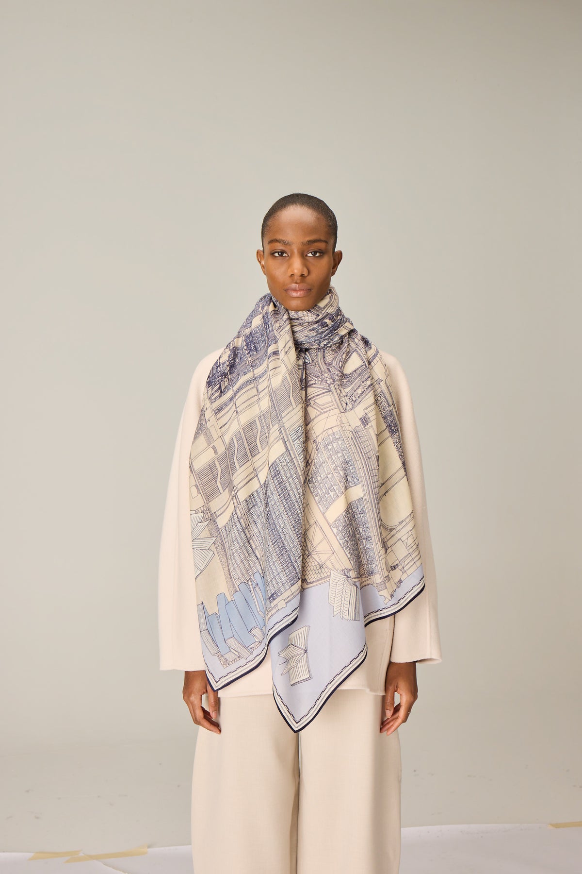 SCARF / ETOLE 100 VIVIENNE GREY/GRIS