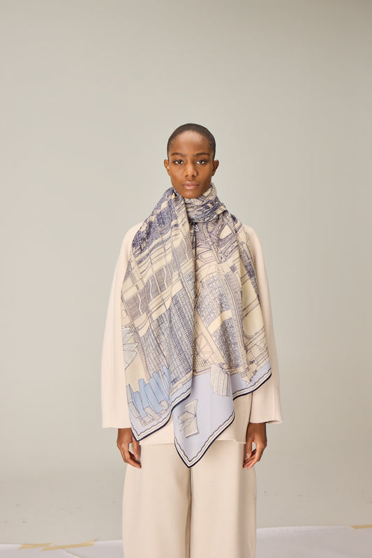 SCARF / ETOLE 100 VIVIENNE GREY/GRIS
