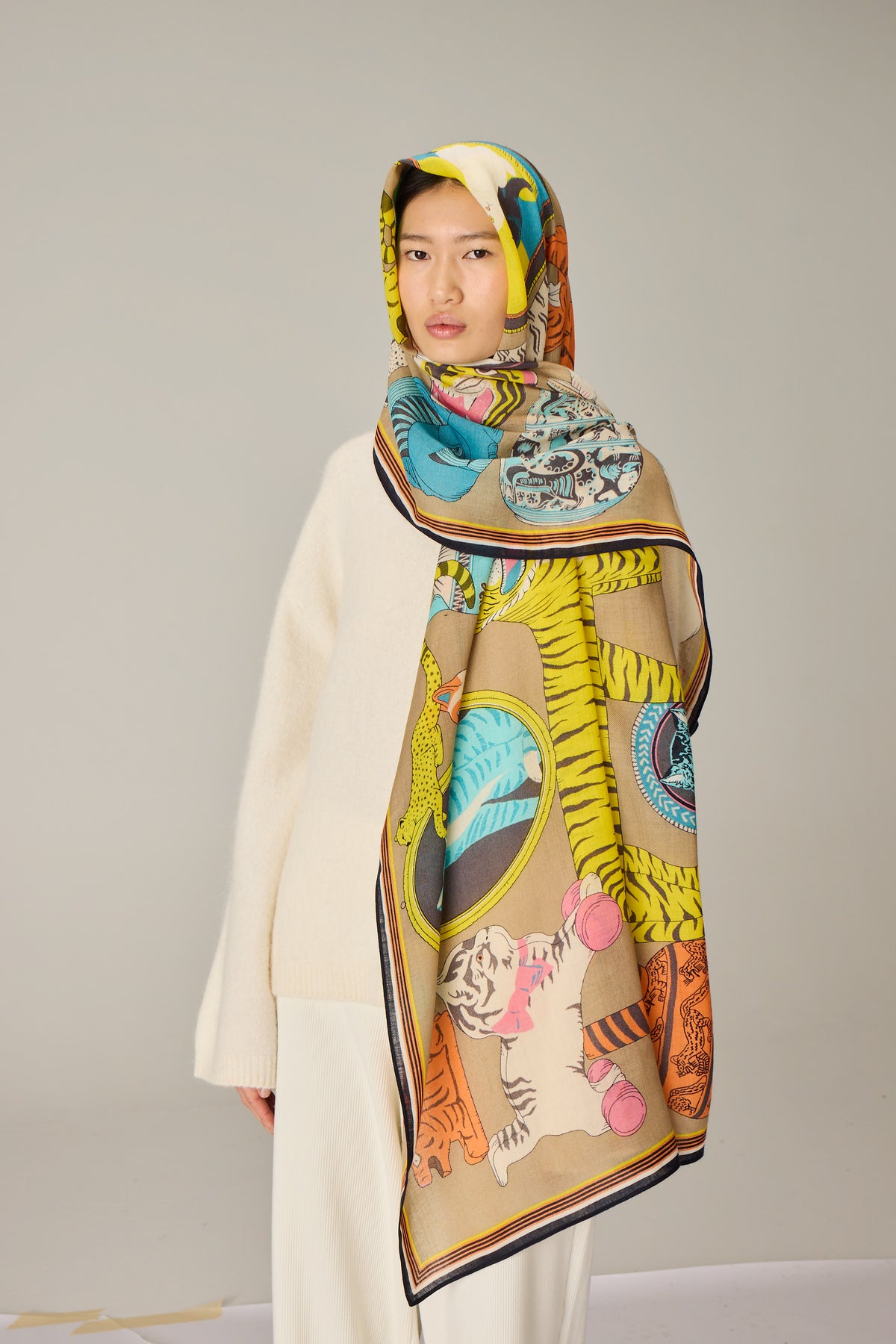 SCARF / ETOLE 70 COLLECTIONNEUR PASTEL/PASTEL