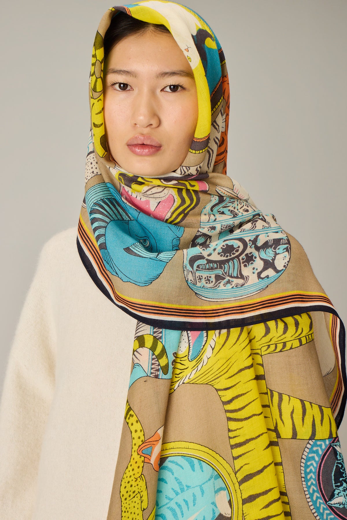 SCARF / ETOLE 70 COLLECTIONNEUR PASTEL/PASTEL