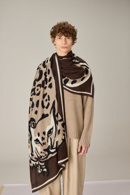 SCARF / ETOLE 70 FELINO BROWN/MARRON
