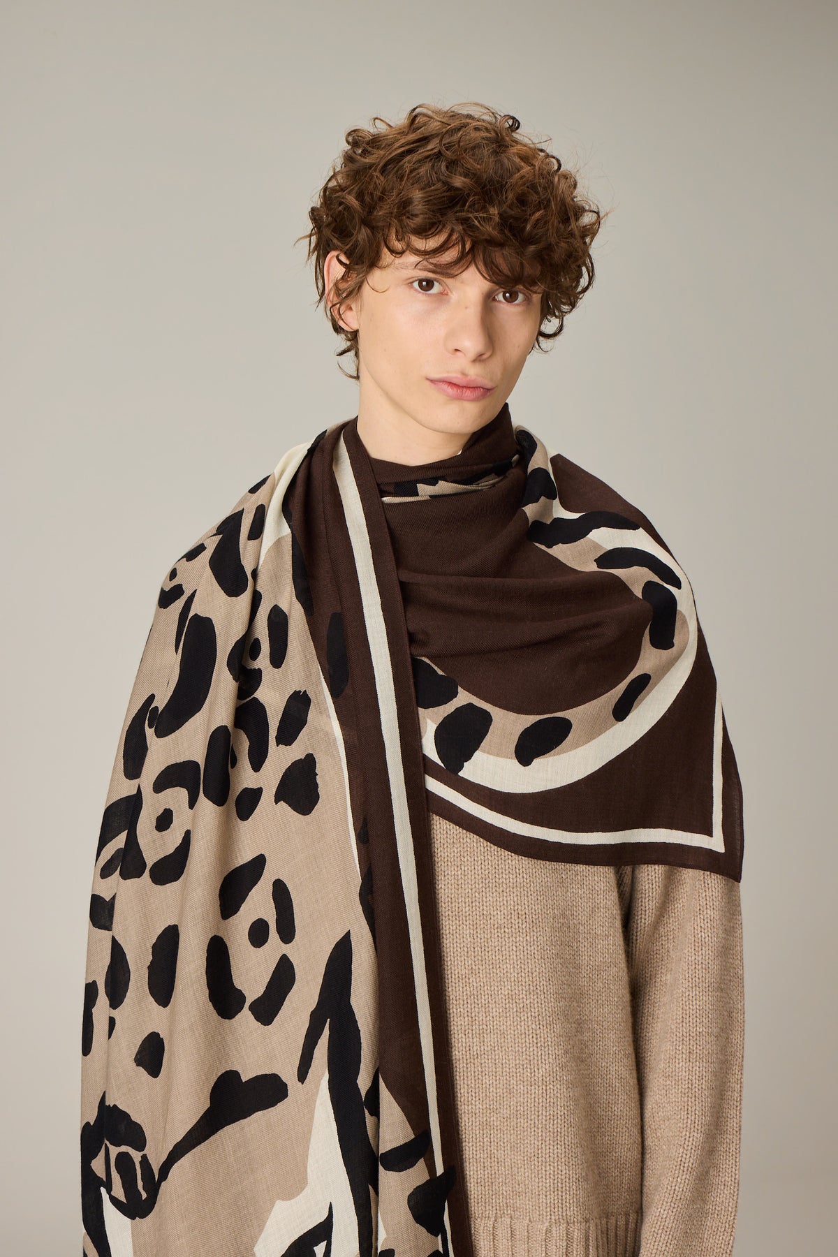 SCARF / ETOLE 70 FELINO BROWN/MARRON