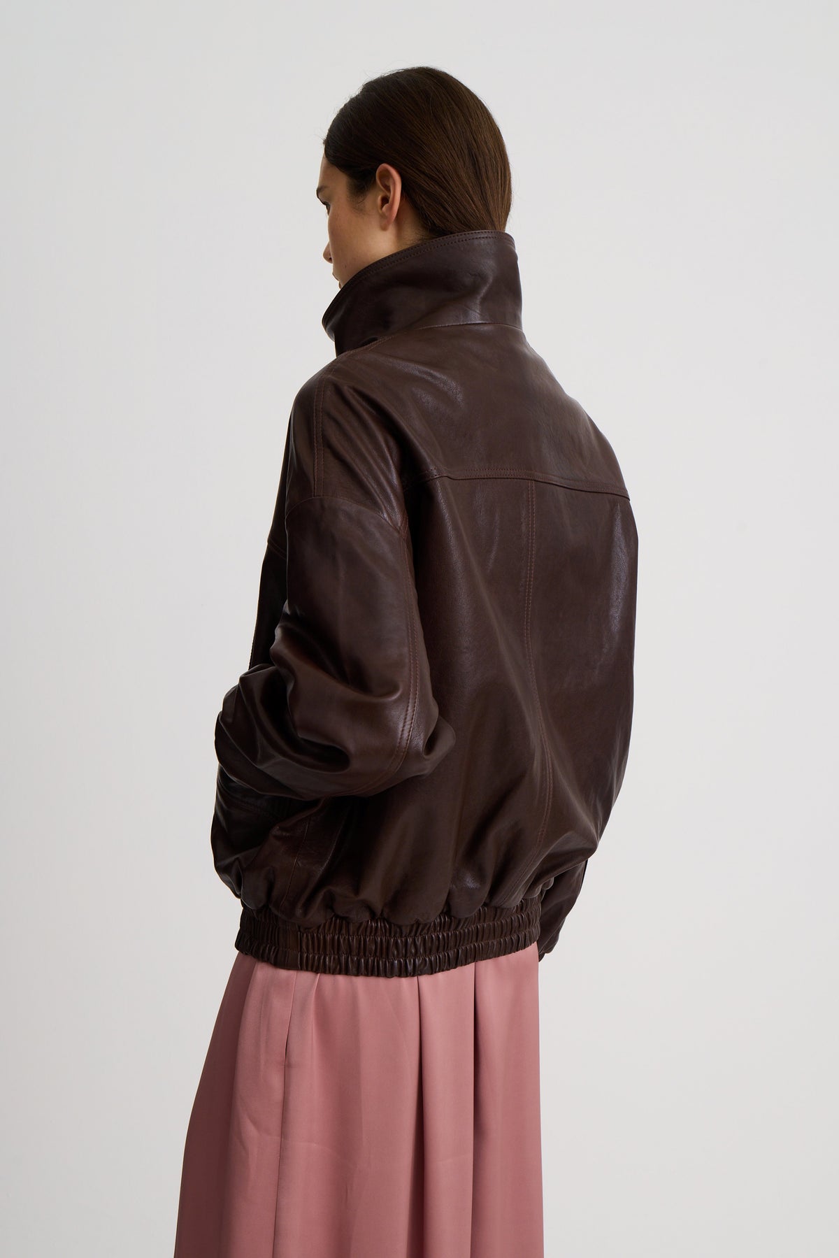 Oversized Leather Bomber