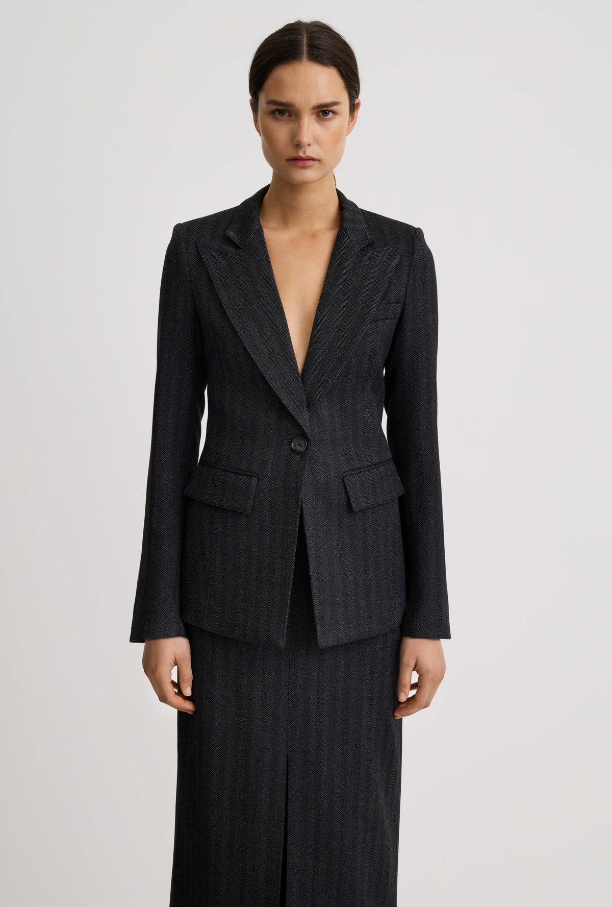 Longline Peaked Lapel Blazer