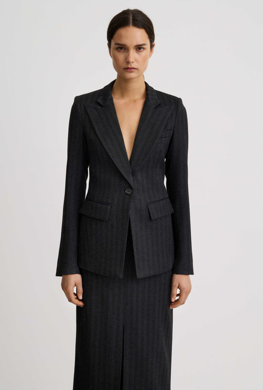 Longline Peaked Lapel Blazer