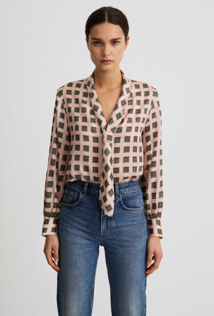 V-Necktie Blouse