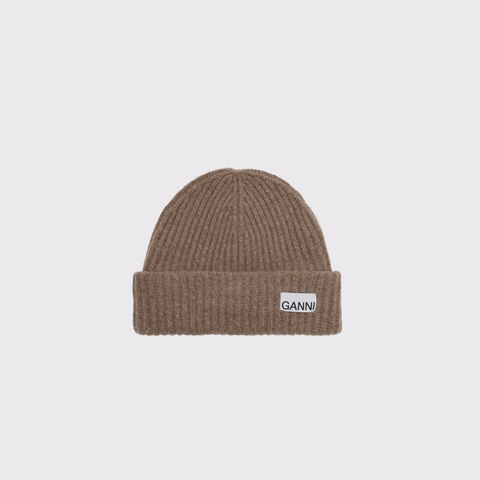 GANNI Structured Rib Knit Beanie