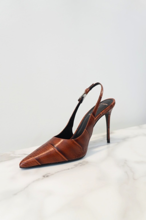Branca Crop Leather Slingback Heel