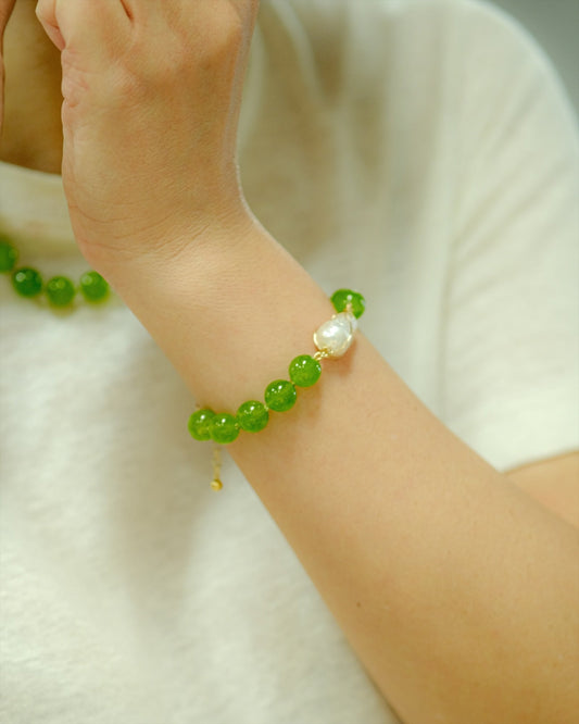 Green Jade Baroque Bracelet