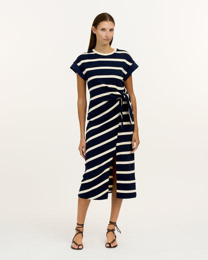 MARITIME BLUE/CREAM WIDE STRIPE