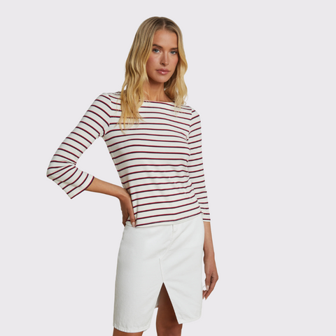 L'Agence Lucille Boatneck Shirt Stripe