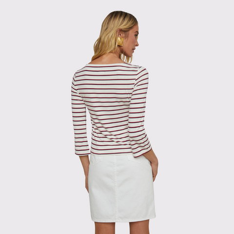 L'Agence Lucille Boatneck Shirt Stripe