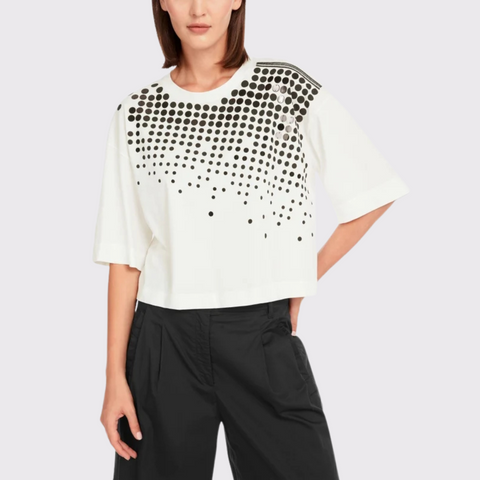 Marc Cain Crop Graphic T-shirt