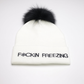 "F*CKIN FREEZING" Hat with Fox Pom Pom