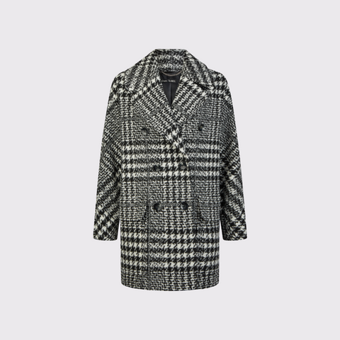 Marc Aurel Bouclé Coat with Houndstooth Pattern