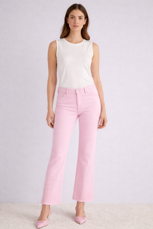 Pink Kick Flare Jeans