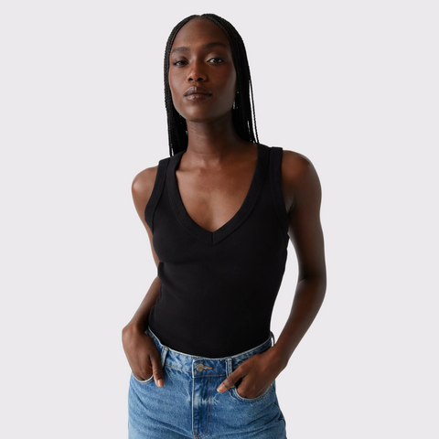 Michael Stars Maya V-neck Wide Binding Tank