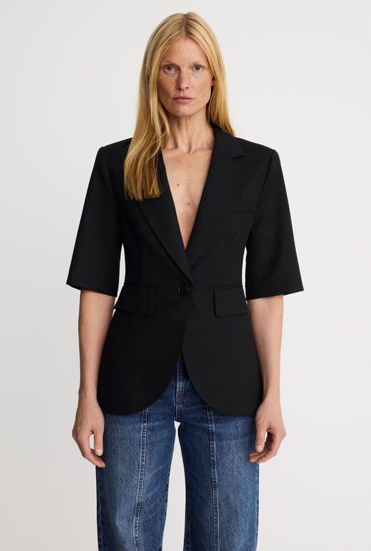 Short Sleeve Seamed Blazer