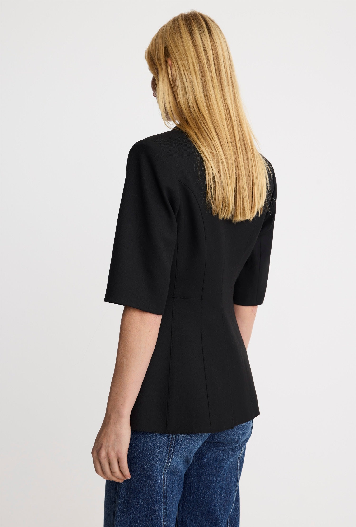 Short Sleeve Seamed Blazer