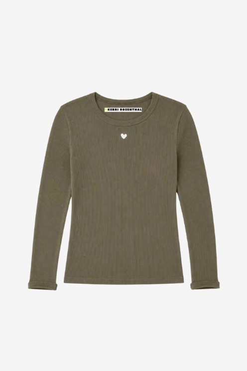 Long Sleeve Rib Tee Heart